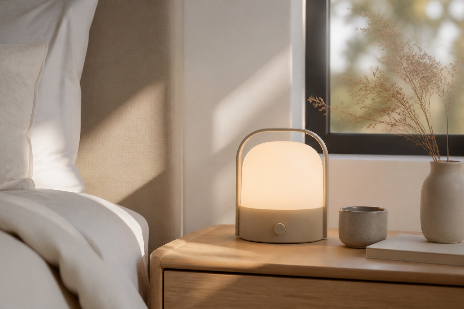 Nachtlamp op batterij of met stekker: welke past naast jouw boxspring?